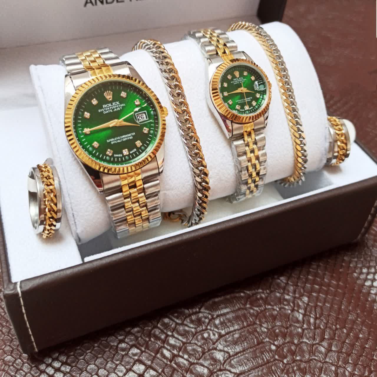 ست ساعت زنانه ومردانه برند رولکس Rolex رنگ ثابت