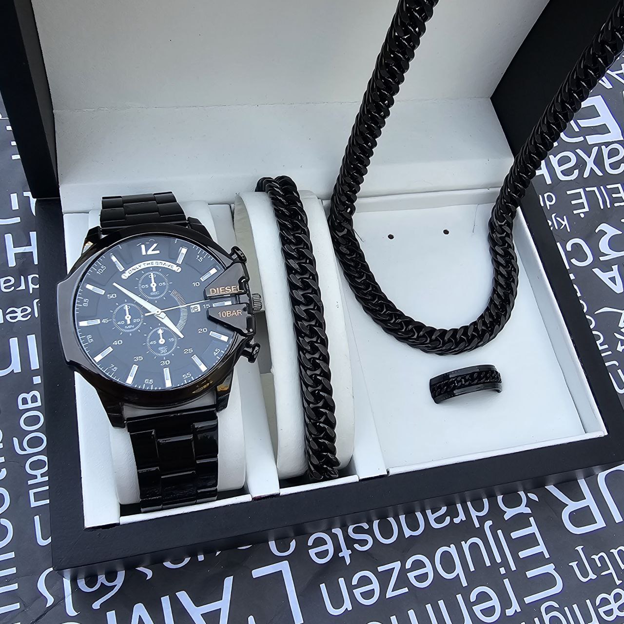 ست ساعت مردانه بند استیل رنگ ثابت