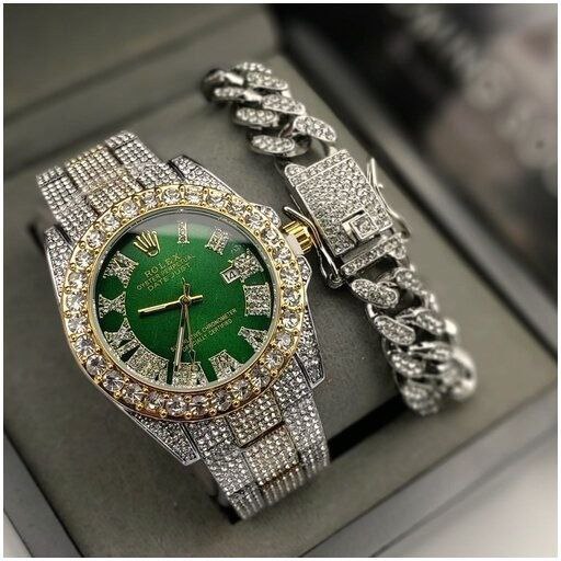 ست ساعت و دستبند نگینی بهترین کیفیت موجود در بازار