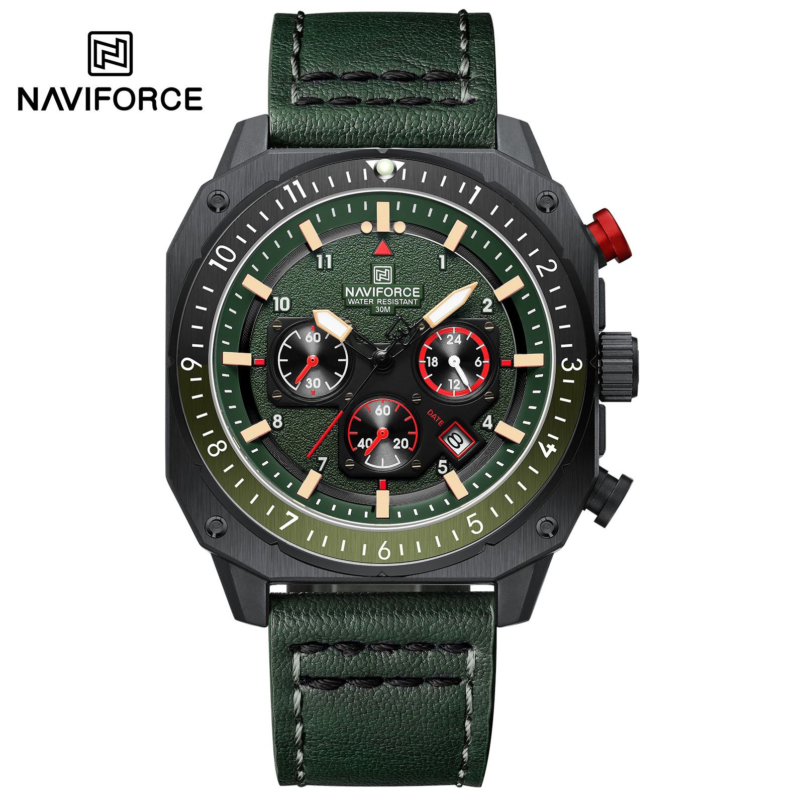ساعت مچی مردانه ناوی فورس Naviforce سه موتوره کرنوگراف شیک و خفن