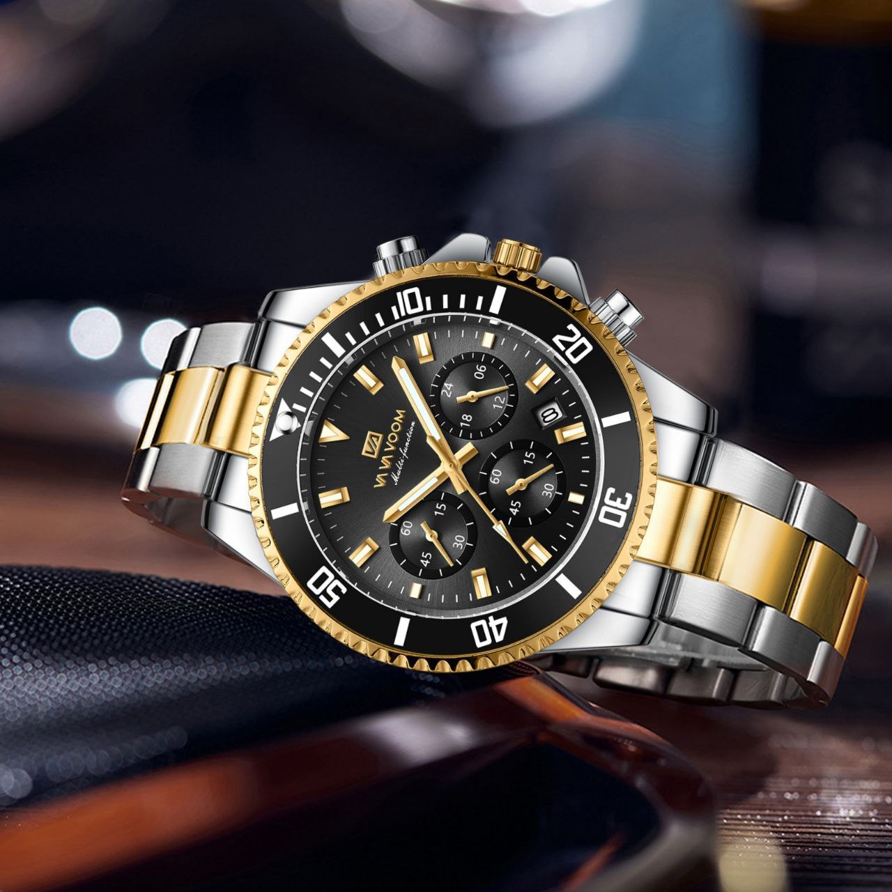 ساعت مردانه ☑️vavavoom   New collection ✨️   ♣️واوامردونه خاص متفاوت   💯Original watch    《highe quality》   💥ویژگی های محصول  دارای روز شمار کرنوگراف  برند شرکتی  کیفیت عالی  بند فولادضدزنگ  مقاوم دربرابر آب  شیشه معدنی رنگ ثابت  قفل دوپروانه استیل  موتور کوارتز