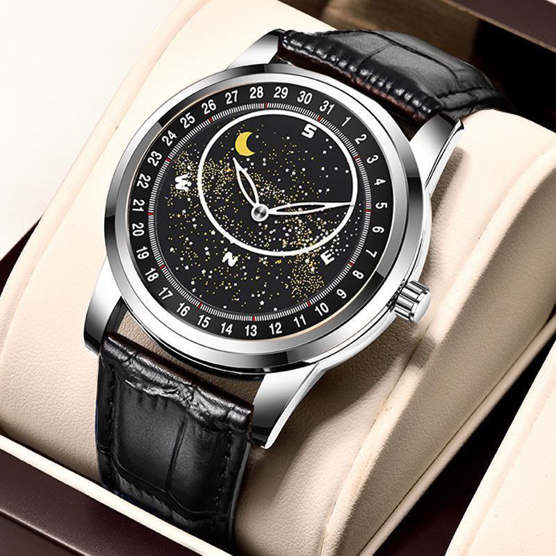 ساعت مچی مردانه ☑️galaxy  ♤new collection♤                       گلکسی ~کهکشانی   مدل 1170G   قفل سگکی بندچرمی  قاب نقره ای  موتور کوارتز