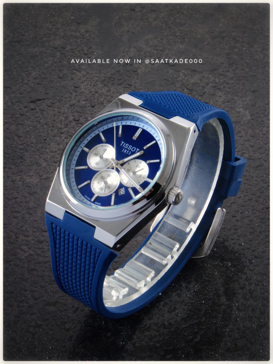 ساعت مچی مردانه تیسوت Tissot New Collection Super Fashion  یک "ساعت ماندگار" برای آقایان  موتور شرکتی درجه یک شیشه کریستال دارای روزشمار قاب استیل  بند PU بسیار مقاوم قفل سگکی ضدآب 3Atm
