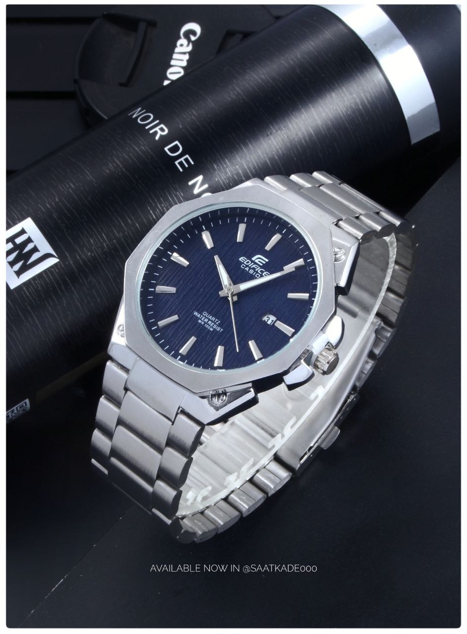 ساعت مچی مردانه پیشنهاد_خرید  Edifice Casio  ساعت بند استیل کاسیو ادیفایس  موتور شرکتی گرید A++ نمایشگر ایام ماه  شیشه کریستال نشکن  قاب پشت و بند استیل رنگ ثابت  قفل استیل فشاری