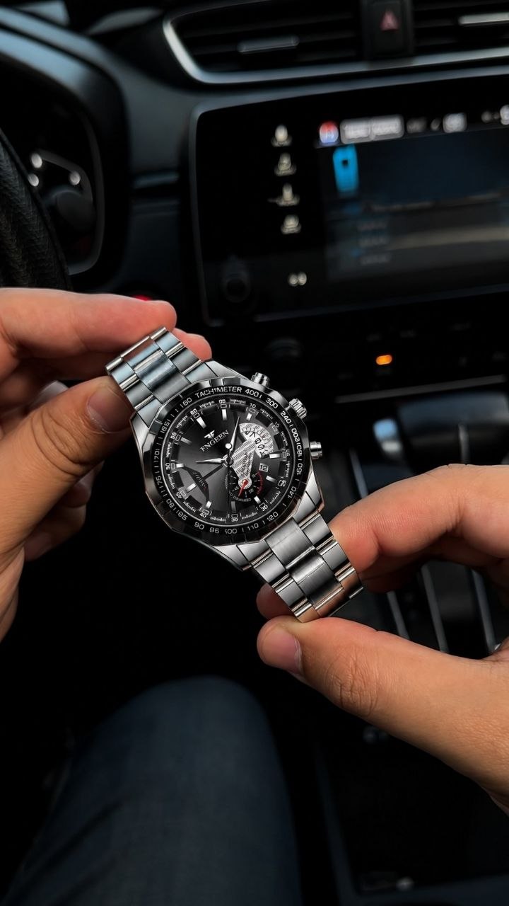 ساعت مچی مردانه ☑️FNGEEN   《highe quality》       Original watch   مناسب آقایان   مقاوم دربرابر آب برندشرکتی اوریجینال  دارای روز شمار بند استیل فولاد شیشه سافایر  شب نما قفل کلیپسی  موتور کوارتز   موجود در چهار رنگ پرطرفدار