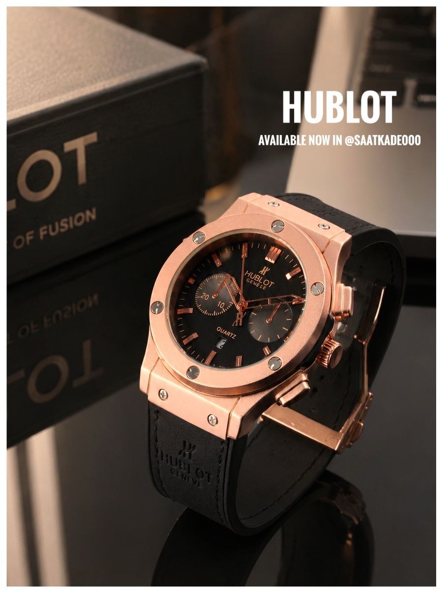 ساعت مچی مردانه هابلوت New collection  Hublot BigBang  ساعت هابلوت طرح بیگ‌بنگ برای آقایان  موتور شرکتی درجه یک دارای روزشمار بند رابر آنتی آلرژی بسیار مقاوم  قاب فلزی مات قاب پشت استیل قفل استیل کلیپسی هابلوت