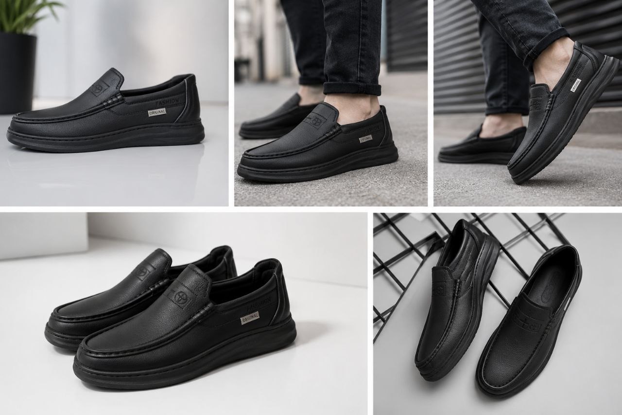 کالج مردانه مدل آراد👞   #کفش_مردانه   ✅جنس رویه چرم صنعتی لکسوس ✅زیره از جنس پلیمر دور دوخت شده ✅️سایزبندی 40 تا 44 🌈رنگ بندی: مشکی- مشکی سفید