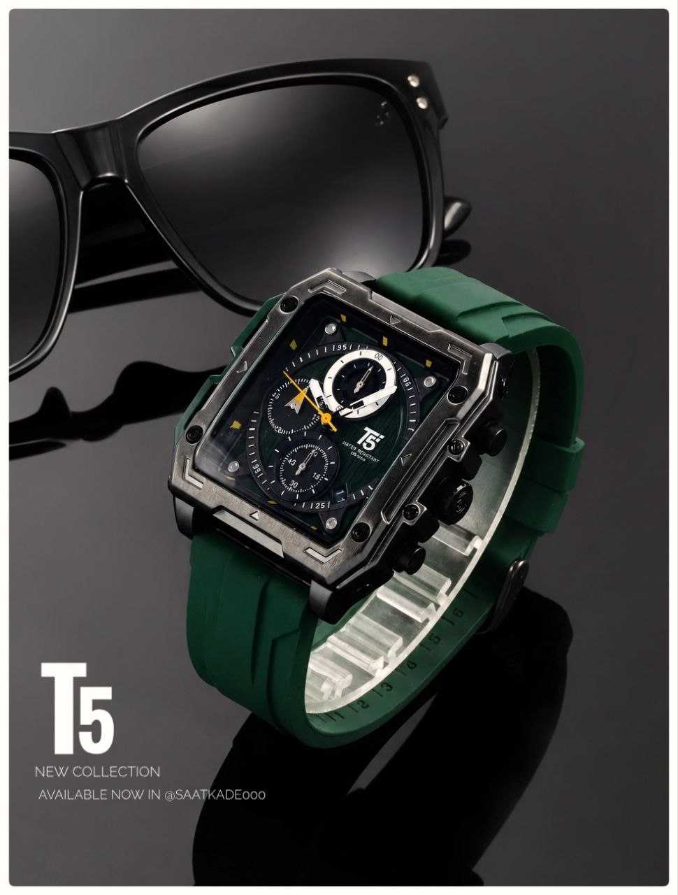 ساعت مچی مردانه #vip #Orginal_watch  T5  برند اورجینال  موتور شرکتی درجه یک (۳موتوره) ♦️دارای نمایشگر ایام ماه  ♦️کرنوگراف  قاب استیل کربنی بند PU اورجینال ضدحساسیت (۴‌رنگ) قفل استیل سگکی شیشه کریستال ضدخش  ❌ضدآب در حد دست شستن