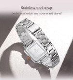 ساعت زنانه اورجینال مارک نیوی فورس NAVIFORCE مدل NF5065 بند استیل رنگ ثابت موتور ژاپن کد 3030 یک ساعت زنانه شیک و کلاسیک با طراحی ظریف و بند استیل ضدزنگ براق؛ مناسب برای استایلهای روزمره، رسمی و مجلسی. موتور: کوارتز (Quartz – Y121F1 در برخی نسخهها) دقت و عملکرد: نمایش دقیق و قابلاعتماد زمان جنس قاب: آلیاژ زینک شیشه: Mineral Glass سختشده بند: استیل ضدزنگ با قفل تاشو دکمهای مقاومت در برابر آب: 3ATM قطر صفحه: حدود 26 میلیمتر سبک: زنانه | کلاسیک