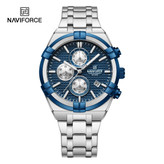 ساعت مچی مردانه نیوی فورس Naviforce NF8042 کرنوگراف کد2827 مشخصات ساعت: نیوی فورس اورجینال سه موتورفعال جنس بدنه و بند استیل ضدحساسیت جنس شیشه معدنی ضد خش رنگ صفحه سورمه ای نوع قفل بند تاشو با محافظ