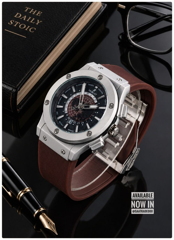 ساعت مچی مردانه پیشنهاد ویژه ❌New collection Hublot BigBang ساعت هابلوت رنگ جدید طرح بیگبنگ برای آقایان موتور شرکتی درجه یک دارای روزشمار بند رابر آنتی آلرژی بسیار مقاوم قاب فلزی مات قاب پشت استیل قفل استیل کلیپسی هابلوت