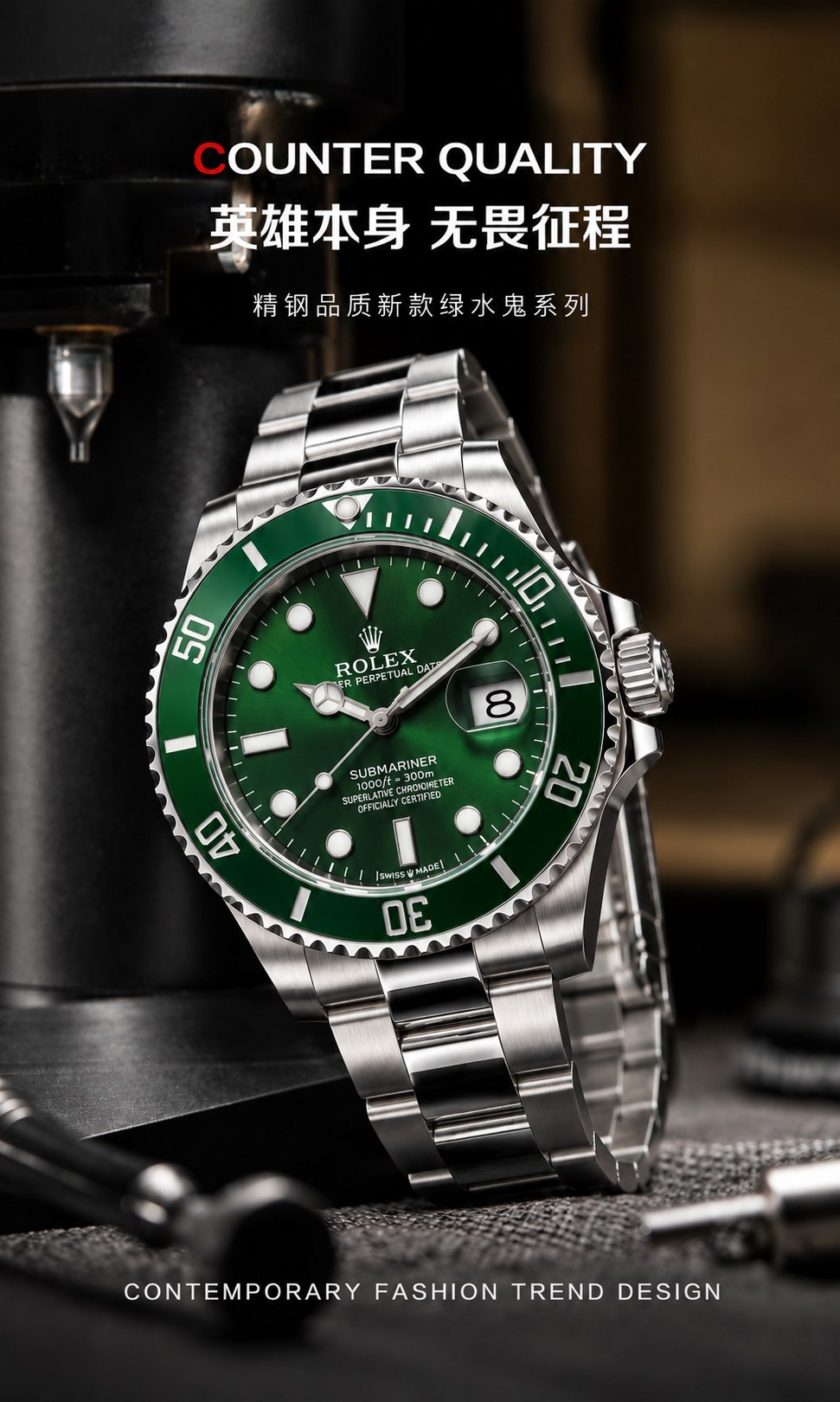 ROLEX   Submariner   این سبز واقعاً یه چیز دیگه‌ست 💚⌚️ ​  ساب مارینر دارای روز شمار  قفل ضامن دار حرفه ای  بنداستیل  موتور کوارتز PE جاپان (آرام گرد) بزل چرخشی اسپرت  شیشه معدنی  تقویم تلسکوپی
