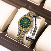 ROLEX رولکس دیت جاس زنونه دارای روز شمار قفل کلیپسی صفحه نگینی بند اجری تقویم تلسکوپی