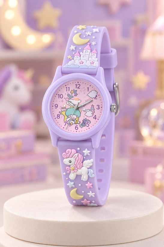lidon cute 💓 ♤لیدون کارتونی جدیدترین کالکشن بچگونه😍 سگک کمربندی موتورکوارتز نمایشگر اعداد شبرنگ اپوکسی جنس بند سلیکونی کیفیت وقیمت مناسب