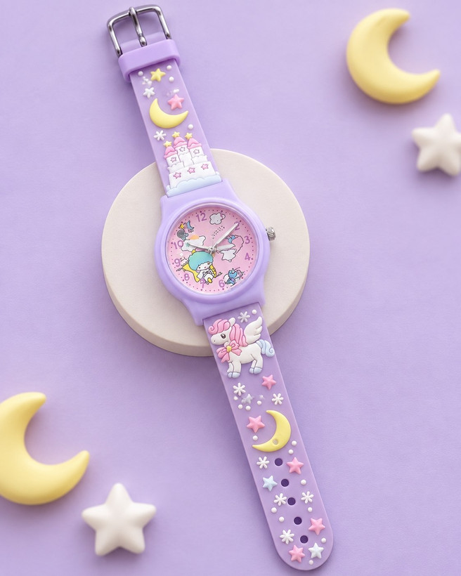 lidon cute 💓 ♤لیدون کارتونی جدیدترین کالکشن بچگونه😍 سگک کمربندی موتورکوارتز نمایشگر اعداد شبرنگ اپوکسی جنس بند سلیکونی کیفیت وقیمت مناسب