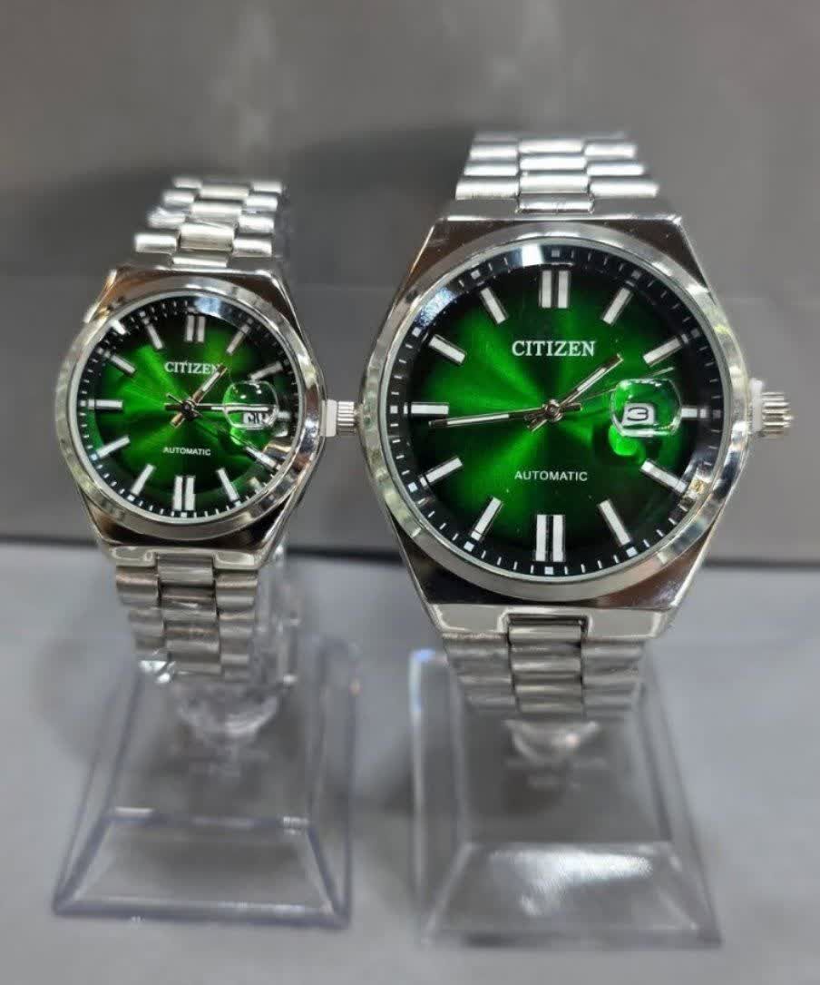ست ساعت زنانه و مردانه سیتیزن CITIZEN set  #فلزی #ست  ✅فروش فقط به صورت ست✅ موتور کوارتز شرکتی قفل کلیپسی  بنداستیل رنگ ثابت قاب استیل طرح سه موتور  دارای روز شمار  بند اجری  ضدآب